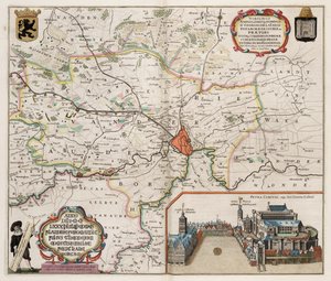 Mappa dei Dintorni di Gand, Belgio da J.Blaeu